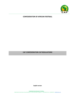 Caf Confederation Cup Regulations