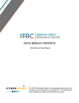 ITRC Data Breach Report 2016