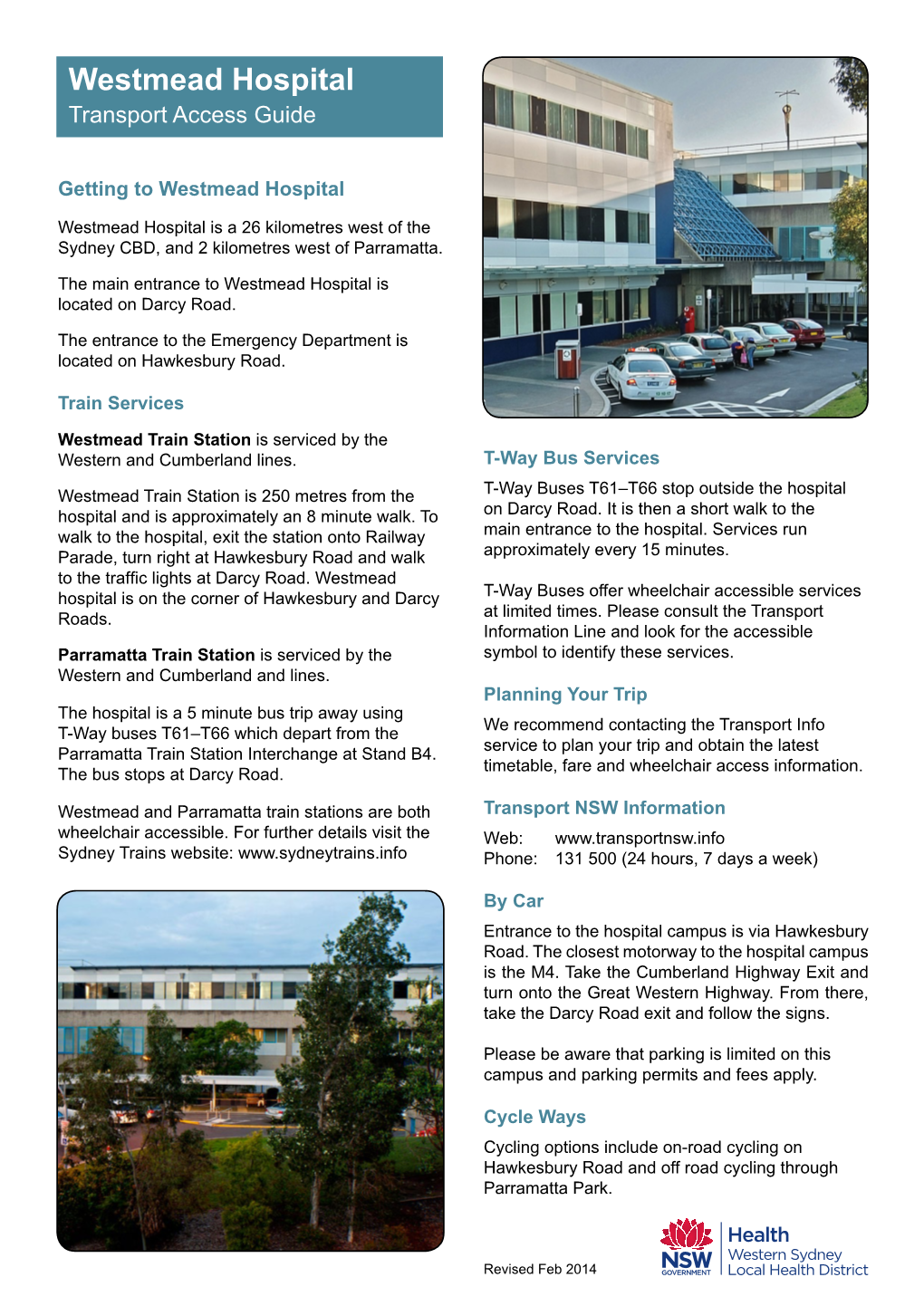 Westmead Hospital Transport Access Guide