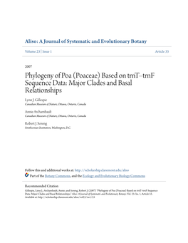 Phylogeny of Poa (Poaceae) Based on Trnt–Trnf Sequence Data: Major Clades and Basal Relationships Lynn J