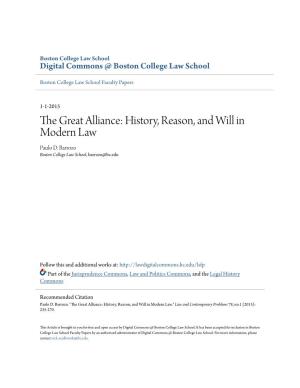 The Great Alliance: History, Reason, and Will in Modern Law Paulo D