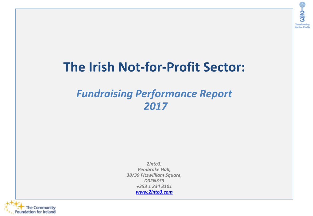 The Irish Not-For-Profit Sector: Fundraising Performance Report