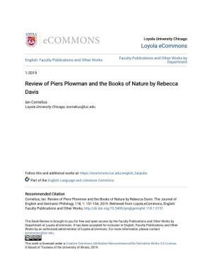 Review of Piers Plowman and the Books of Nature by Rebecca Davis