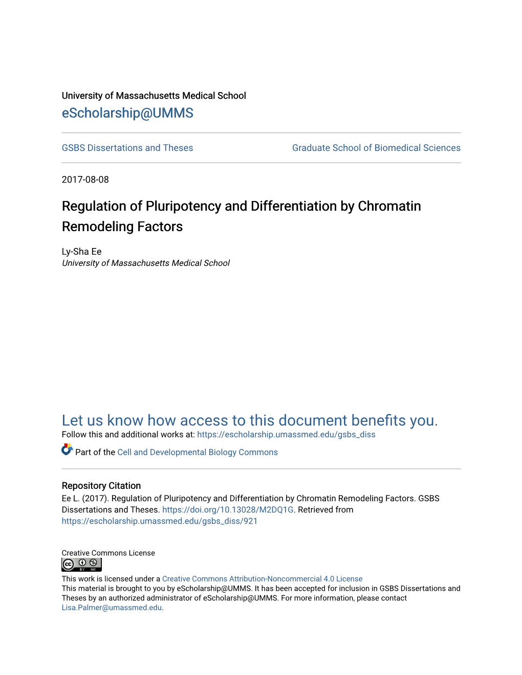 Regulation of Pluripotency and Differentiation by Chromatin Remodeling Factors