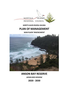 Plan of Management Anson Bay Reserve