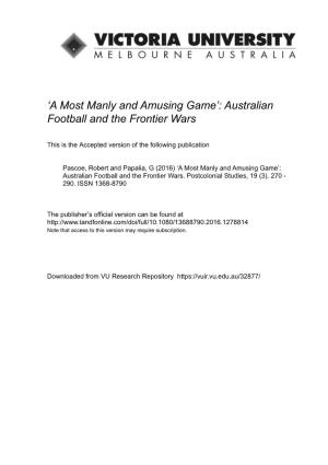 Australian Football and the Frontier Wars