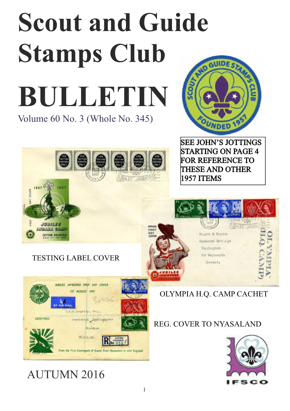 Scout and Guide Stamps Club BULLETIN Volume 60 No