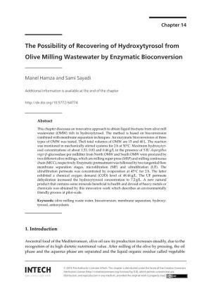 The Possibility of Recovering of Hydroxytyrosol from Olive Milling Wastewater by Enzymatic Bioconversion 265