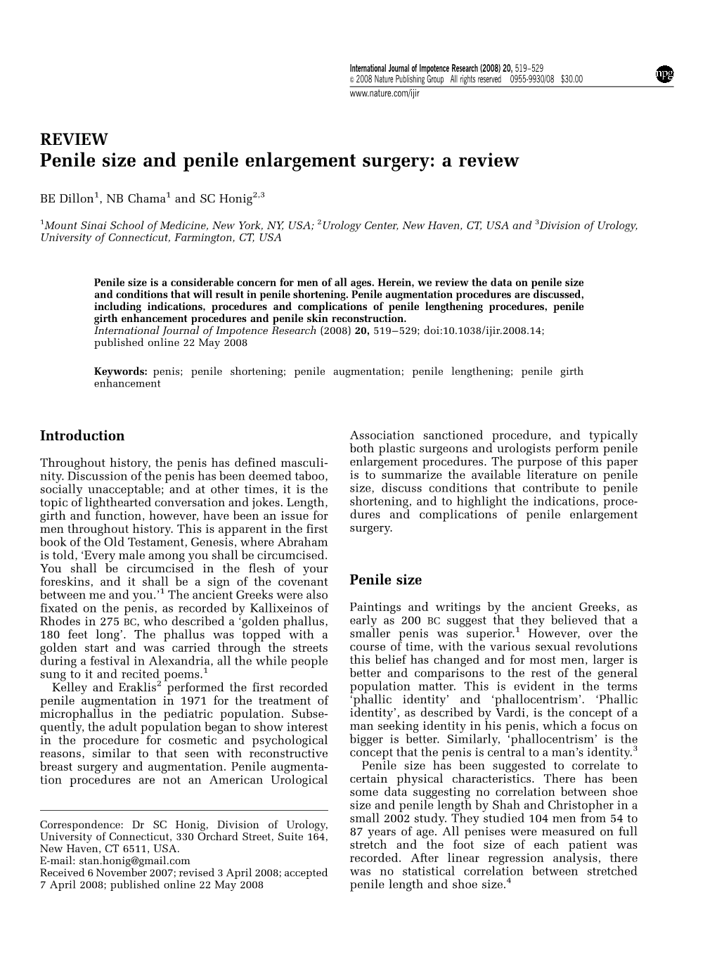 Penile Size and Penile Enlargement Surgery: a Review