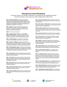 Risorgimento Award Recipients