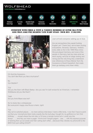 Interview with Chris & Vinny & Various Members of Super Ska Punk Less