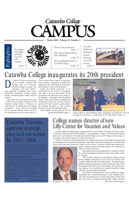 Catawba College Inaugurates Its 20Th President R