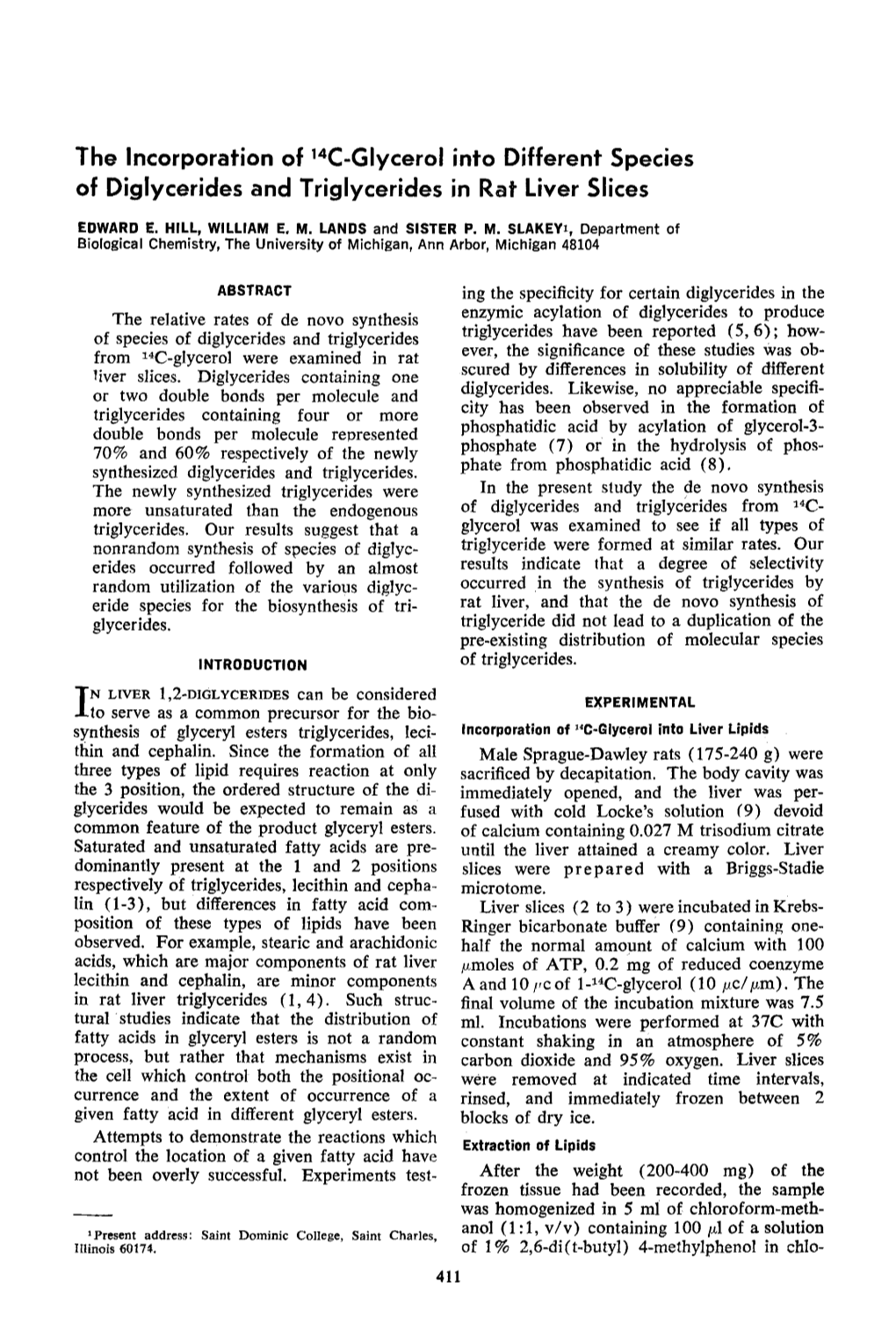 4C-Glycerol Into Different Species of Diglycerides and Triglycerides in Rat Liver Slices