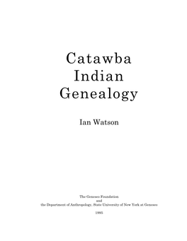 Catawba Indian Genealogy
