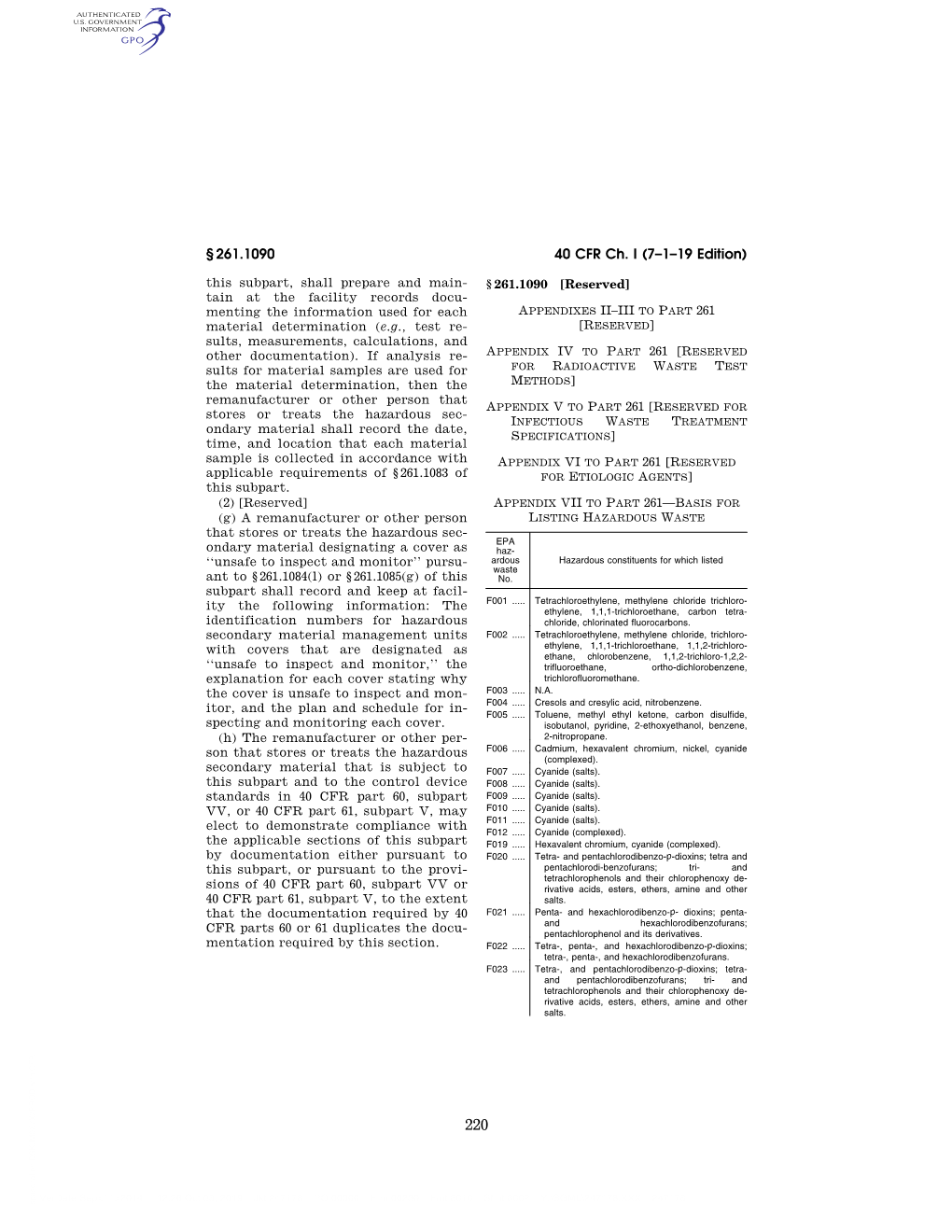 40 CFR Ch. I (7–1–19 Edition)