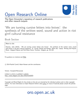 Open Research Online Oro.Open.Ac.Uk