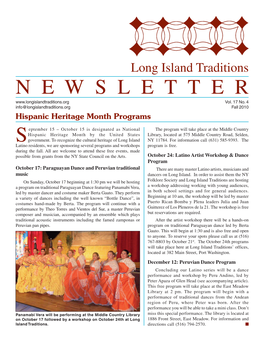Fall 2010 Hispanic Heritage Month Programs