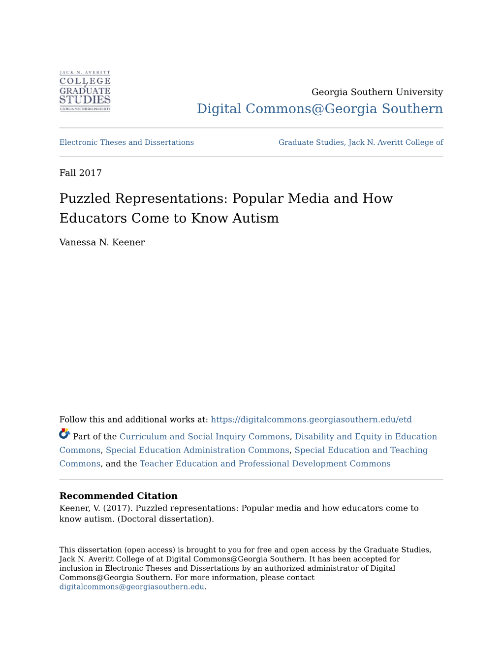 Popular Media and How Educators Come to Know Autism