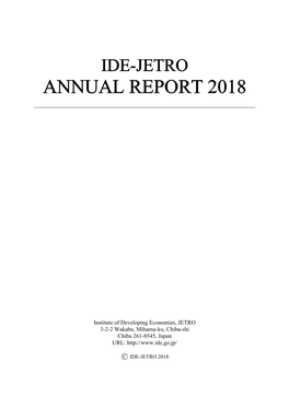 Ide-Jetro Annual Report 2018