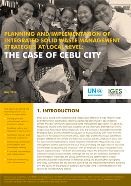 The Case of Cebu City