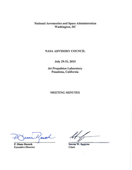 NASA Advisory Council Meeting Minutes, July 2015