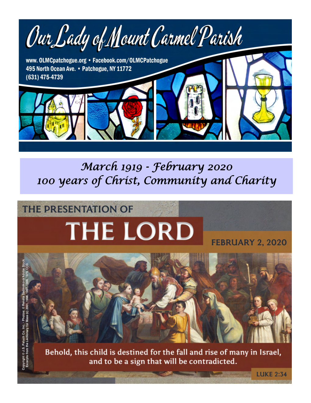 February 2020 100 Years of Christ, Community and Charity