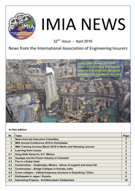 News from the International Association of Engineering Insurers
