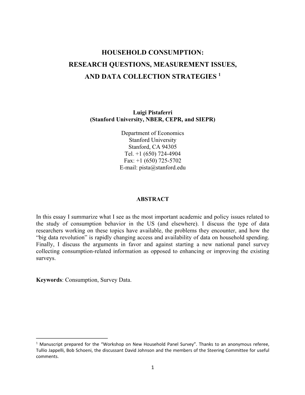 Research Questions, Measurement Issues, and Data Collection Strategies 1