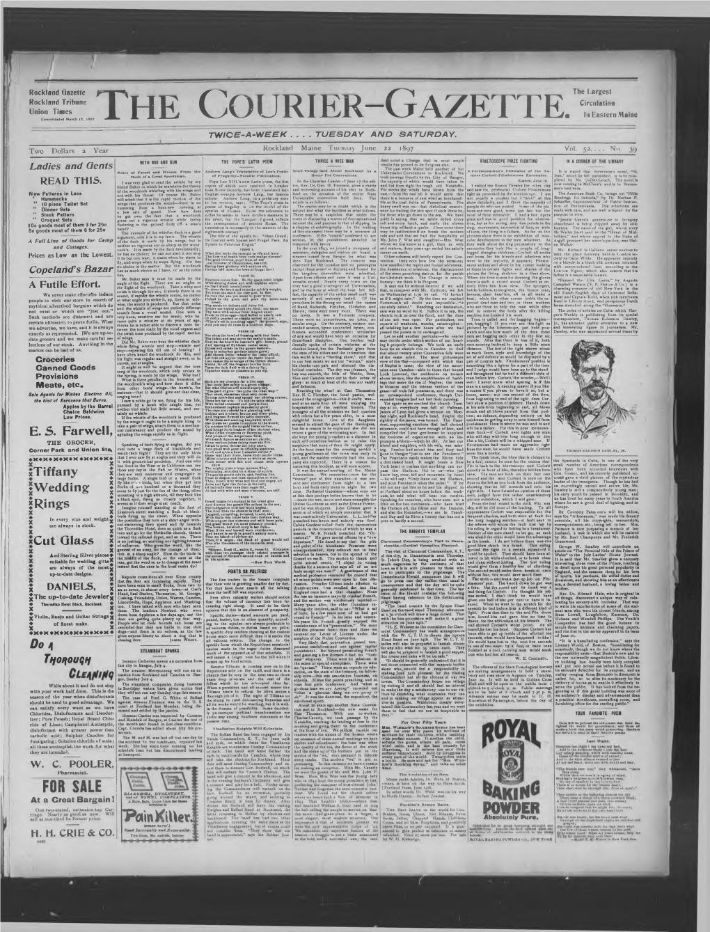 Courier Gazette : June 22, 1897