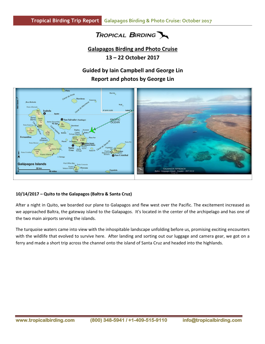 Galapagos Birding and Photo Cruise 13 – 22 October 2017