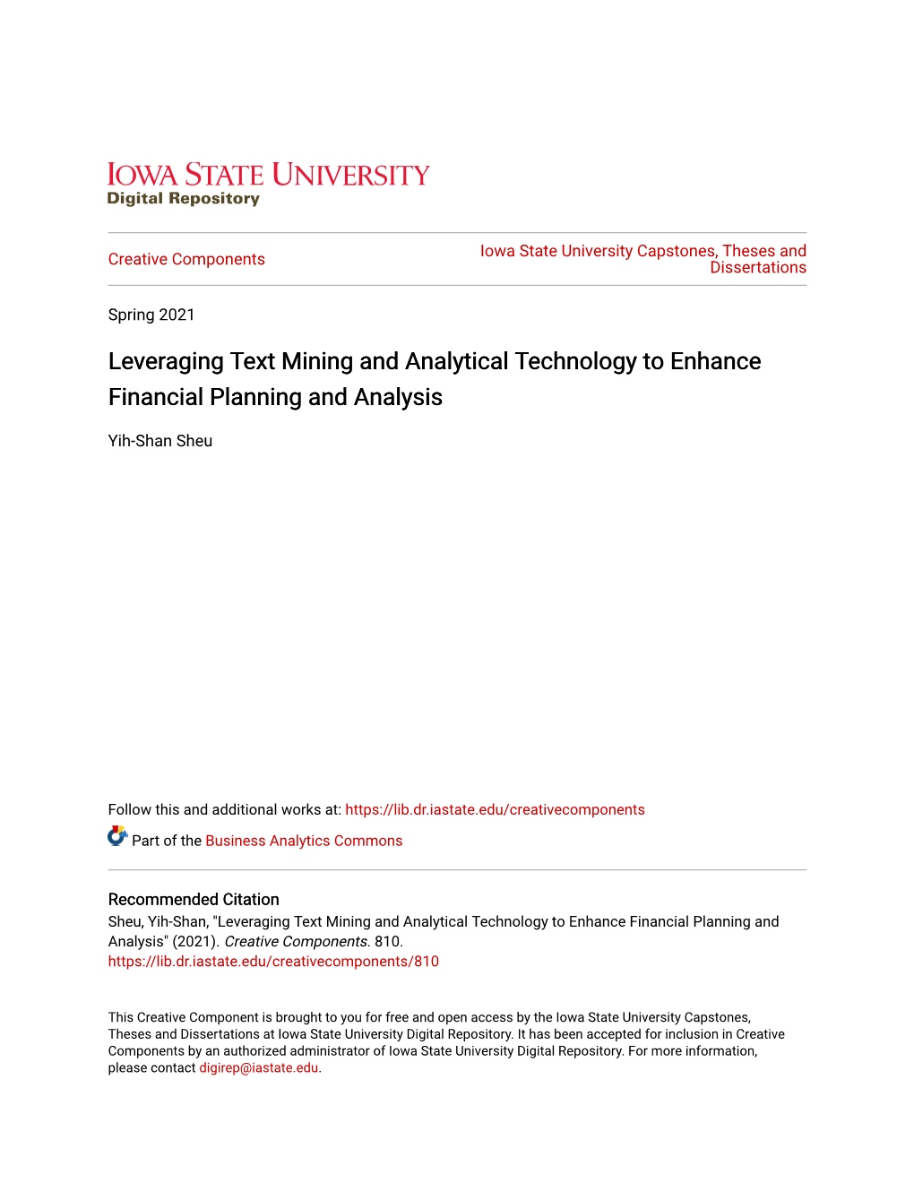 Leveraging Text Mining and Analytical Technology to Enhance Financial Planning and Analysis