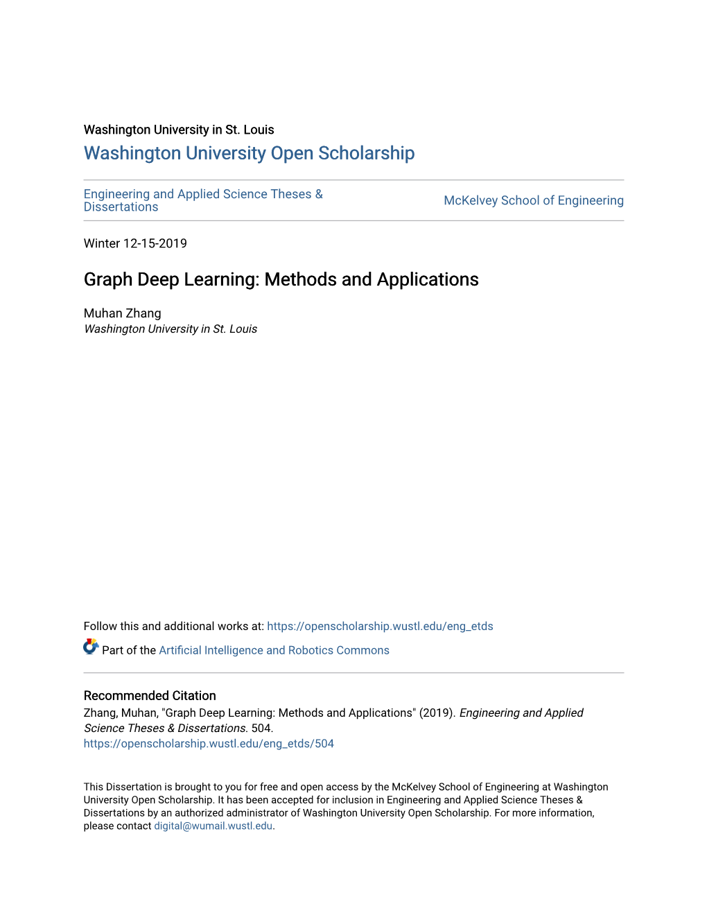 Graph Deep Learning: Methods and Applications