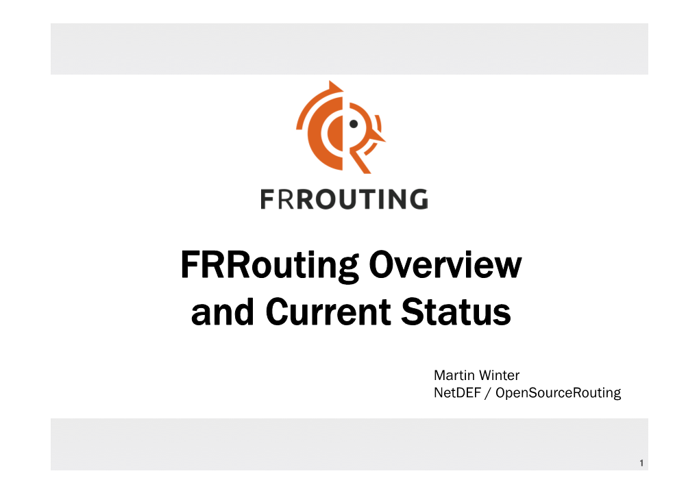 FRR Routing Overview