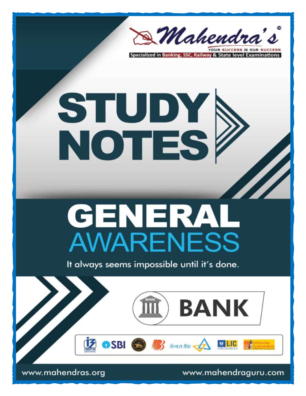 GENERAL AWARENESS STUDY NOTES for BANK EXAM Write Us