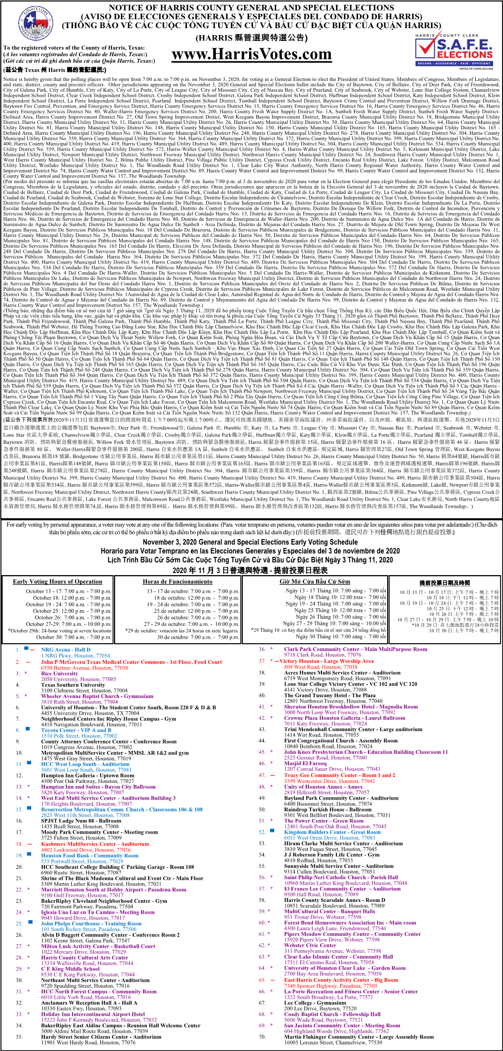 Legal Notice of Election Nov 2020 POSTING