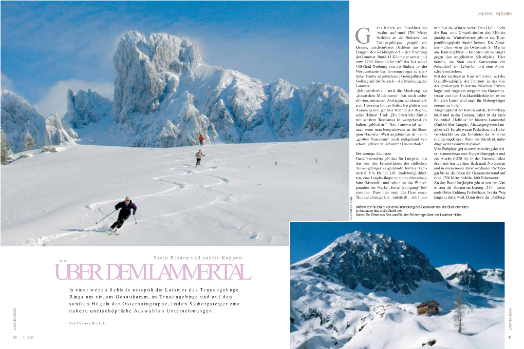 Die Schönsten Skitouren Im Lammertal