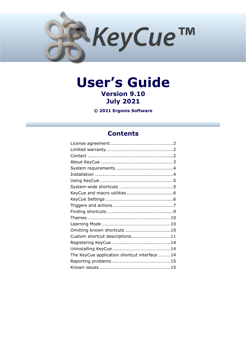 Keycue User's Guide Version 9.10