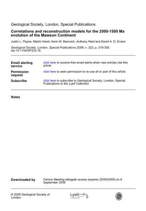 Evolution of the Mawson Continent Correlations and Reconstruction