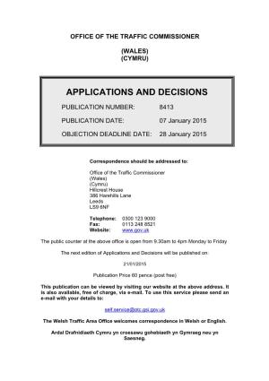 Applications and Decisions