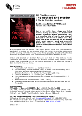 BFI Flipside Presents the Orchard End Murder (Dual-Format Edition