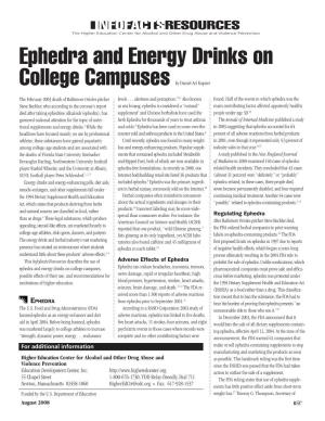 Ephedra and Energy Drinks on College Campuses by Daniel Ari Kapner