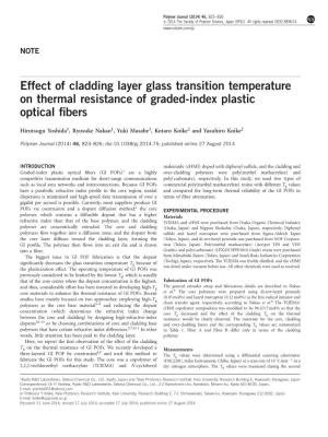 Effect of Cladding Layer Glass Transition Temperature on Thermal Resistance of Graded-Index Plastic Optical ﬁbers