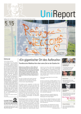 Unireport Ausgabe 05-2015 | Goethe-Universität Frankfurt