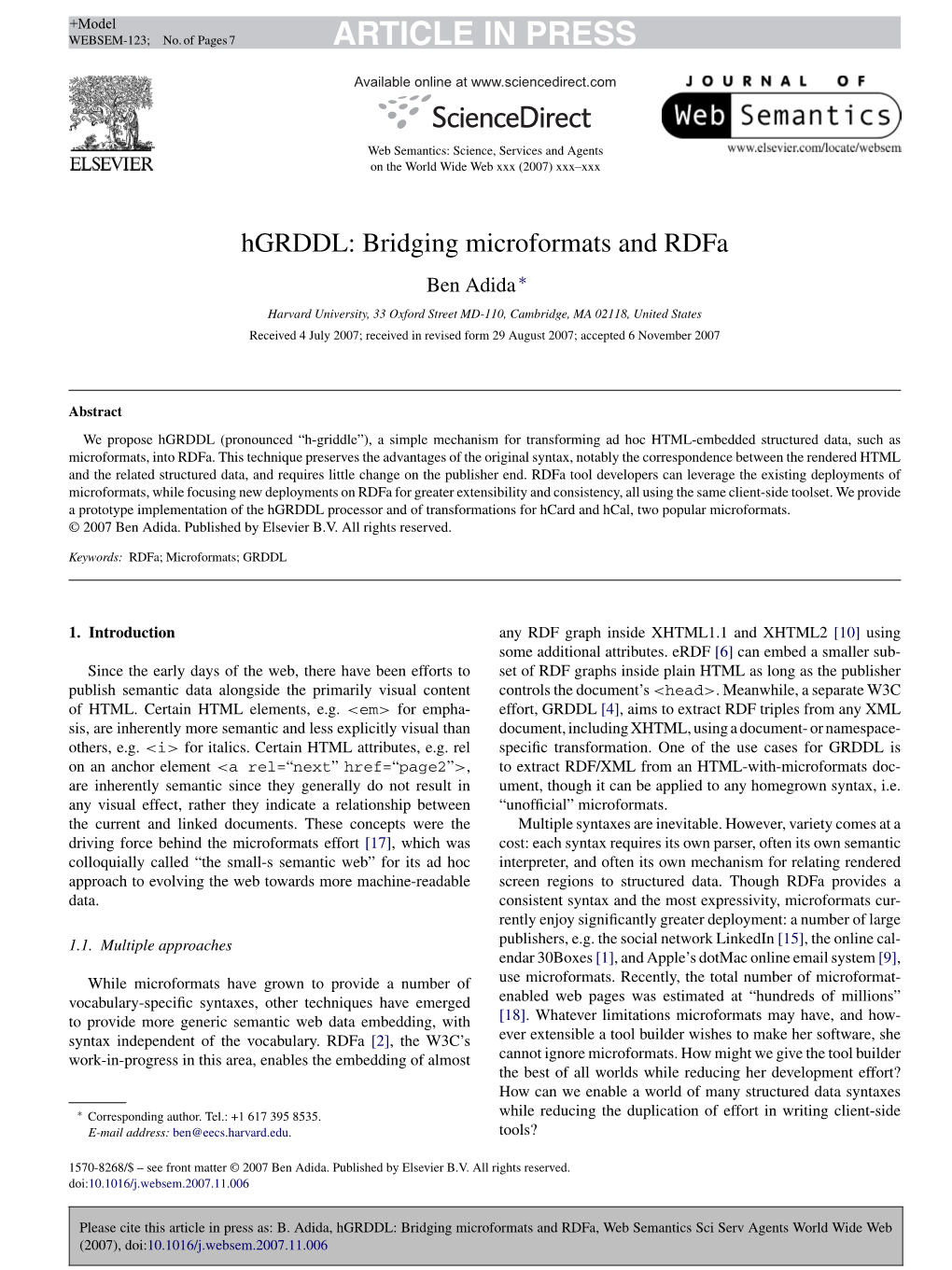 Hgrddl: Bridging Microformats and Rdfa