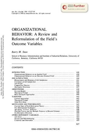 A Review and Reformulation of the Field's Outcome Variables