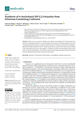 Synthesis of 4-Arylselanyl-1H-1,2,3-Triazoles from Selenium-Containing Carbinols