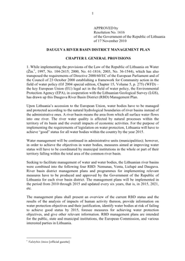 Dauguva River Basin Management Plan
