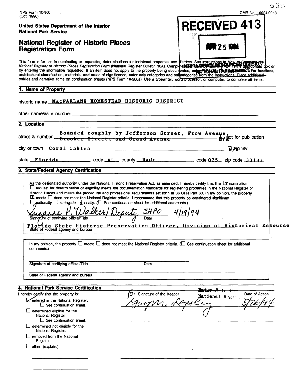 National Register of Historic Places Registration Form 25