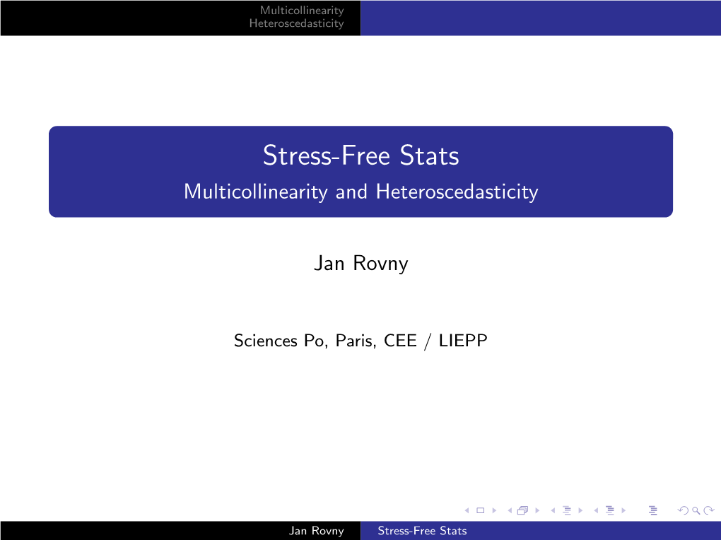 Stress-Free Stats Multicollinearity and Heteroscedasticity