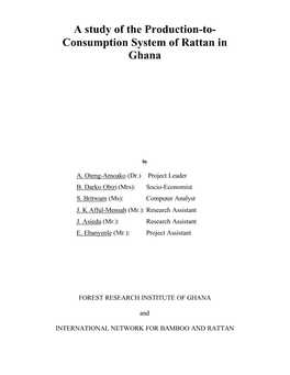 Consumption System of Rattan in Ghana
